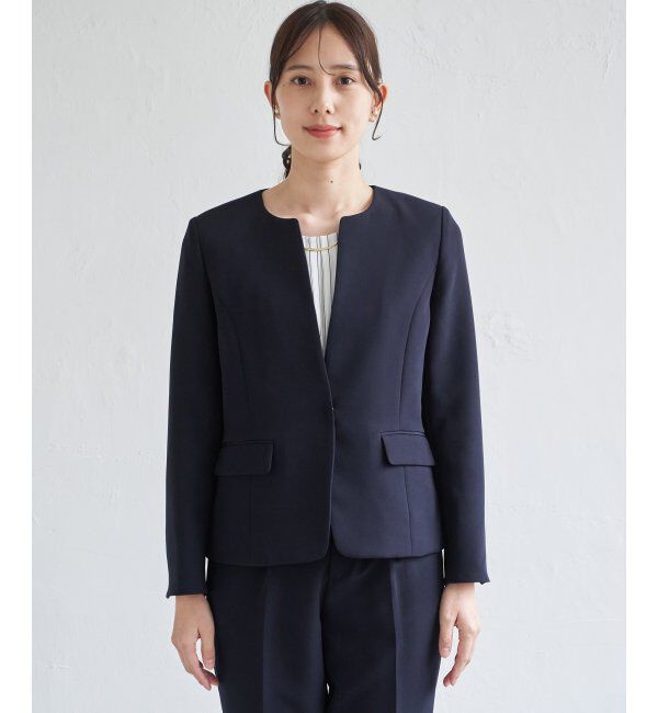 IKKA LOUNGE「【洗濯機で洗える／セットアップ対応】ウォッシャブルキーネックジャケット」|その他|