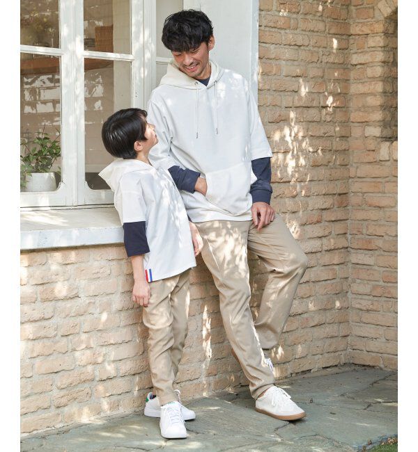 ikka kids「【親子コーデ】冷感6分袖レイヤードパーカー（120~160cm）」|Tシャツ・カットソー|