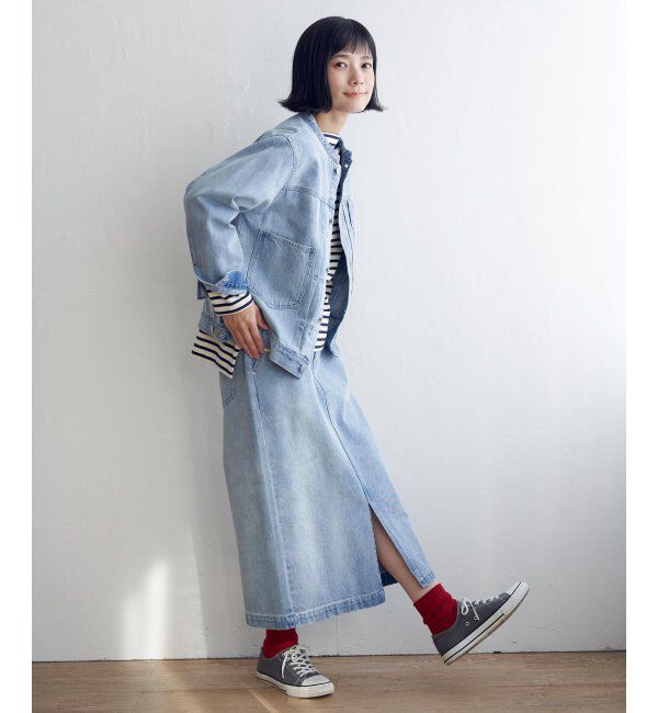 Lbc with Life「ＬＢＣデニムノーカラージャケット」|ブルゾン・スタジャン|