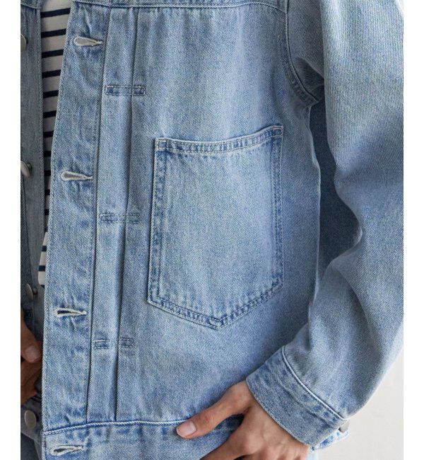 Lbc with Life「ＬＢＣデニムノーカラージャケット」|ブルゾン・スタジャン|