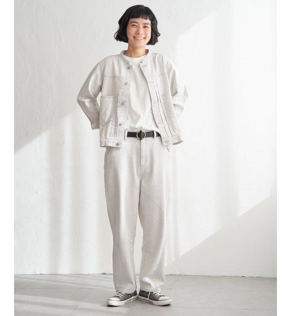 Lbc with Life「ＬＢＣデニムノーカラージャケット」|ブルゾン・スタジャン|