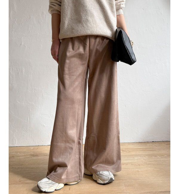 Lbc with Life「スエードポンチイージーパンツ」|その他|モカ