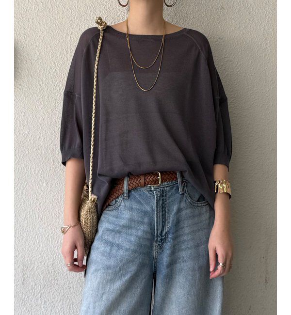 Lbc with Life「シアーニットT」|カーディガン|