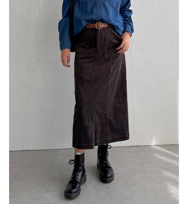 Lbc with Life「コーデュロイベイカーIラインスカート」|スカート|