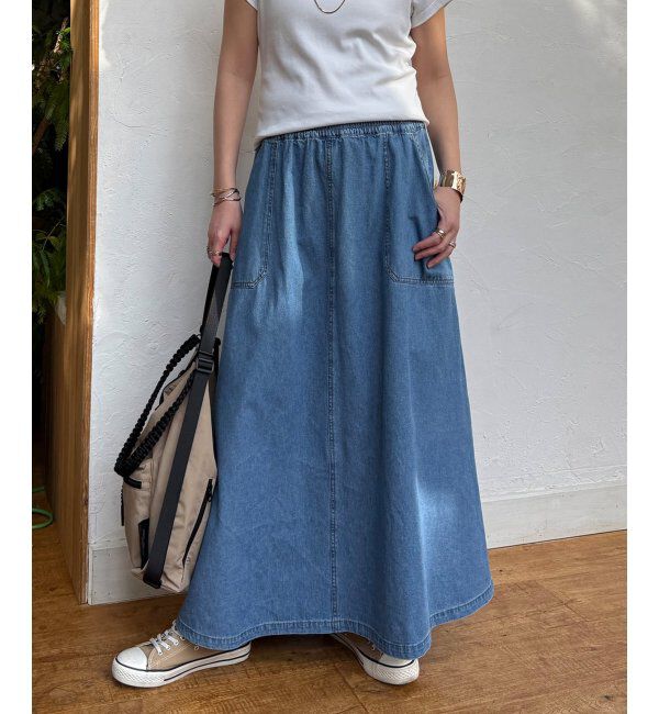 Lbc with Life「デニムコットンワークフレアスカート」|スカート|