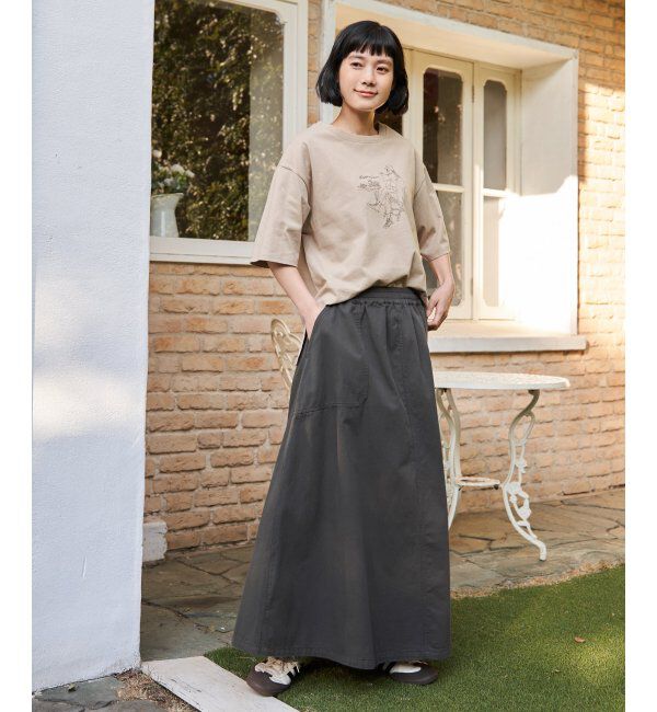 Lbc with Life「デニムコットンワークフレアスカート」|スカート|