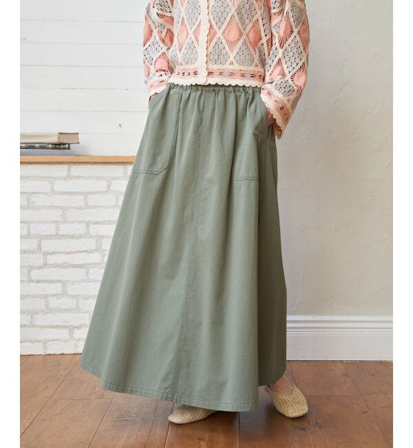 Lbc with Life「デニムコットンワークフレアスカート」|スカート|