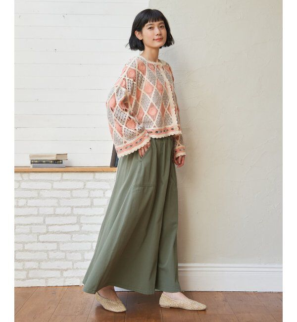 Lbc with Life「デニムコットンワークフレアスカート」|スカート|