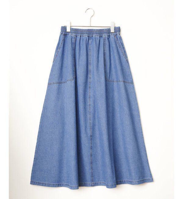 Lbc with Life「デニムコットンワークフレアスカート」|スカート|