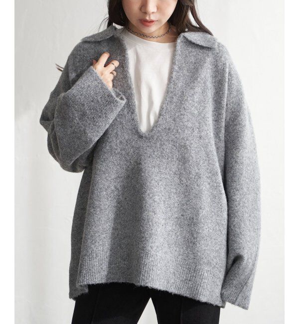 VENCE share style「杢ニットポロニット」|ニット・セーター|