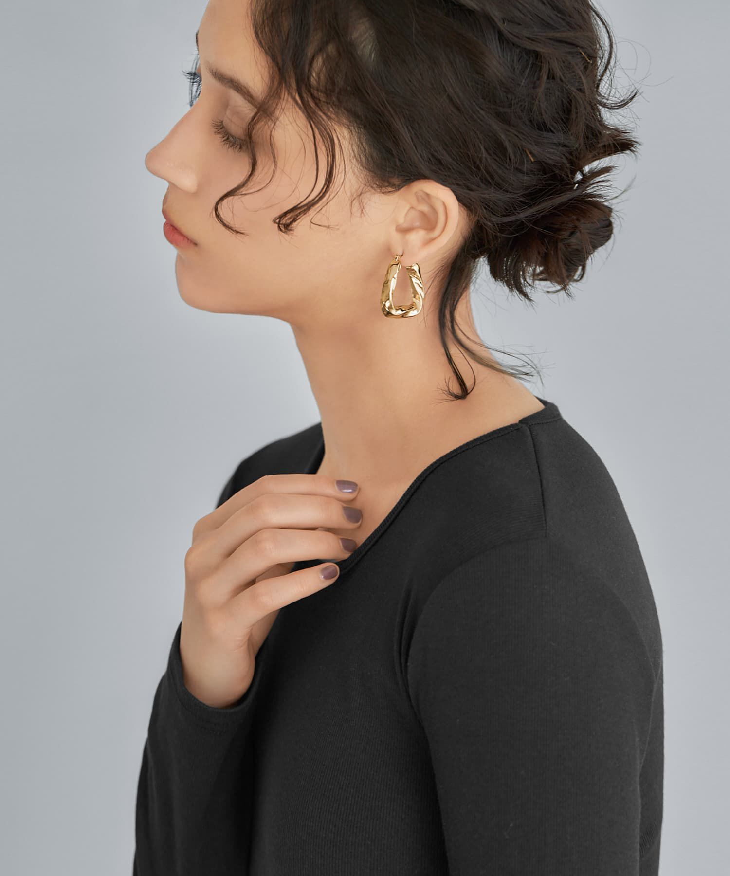 STYLE DELI「チュロス台形フープピアス」|ピアス|