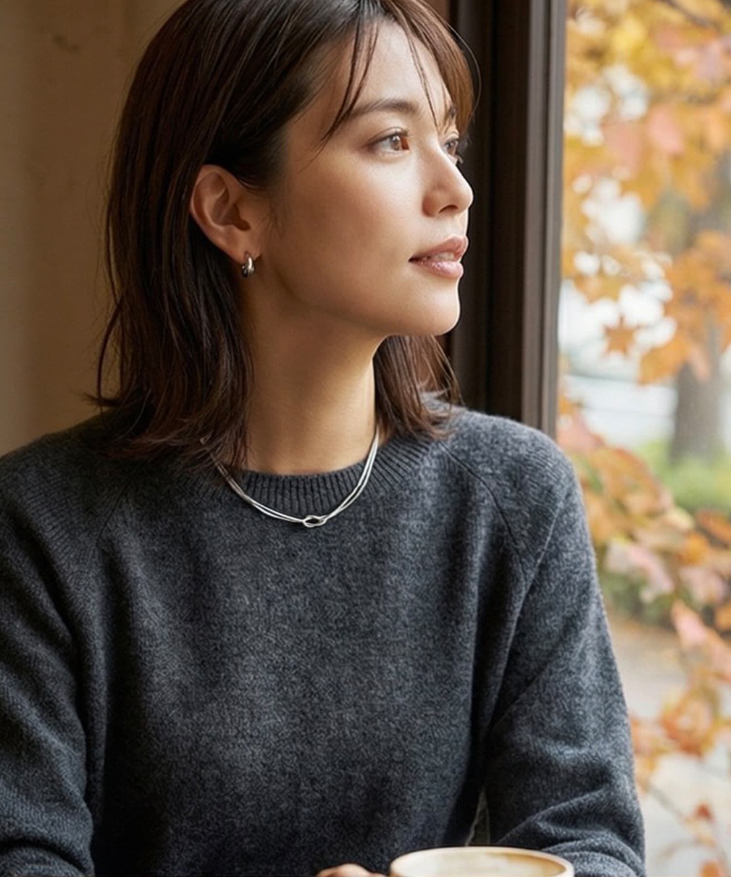 STYLE DELI「【DELI by】ノットデザインダブルラインネックレス」|ネックレス|