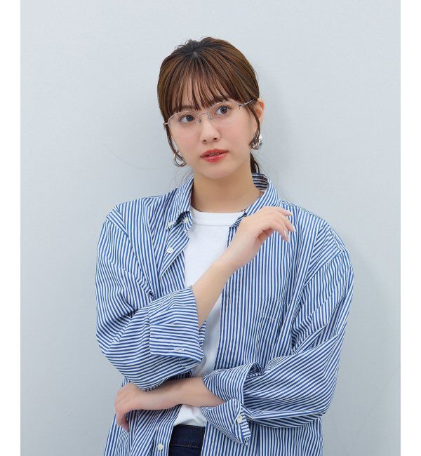  「ボストン型 メガネ | メタル 大人可愛い 伊達メガネ レディース レンズ交換券付」|メガネ|