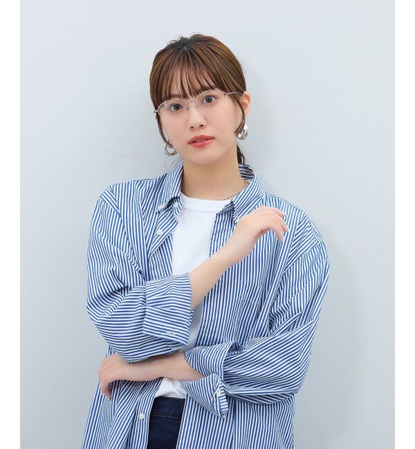  「ボストン型 メガネ | メタル 大人可愛い 伊達メガネ レディース レンズ交換券付」|メガネ|