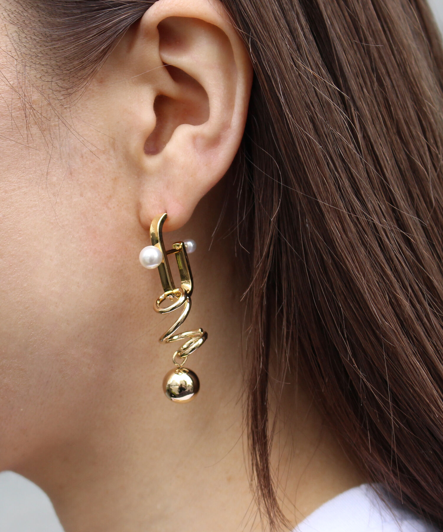 Phoebe+「【amplis】hereピアス ゴールド」|ピアス|