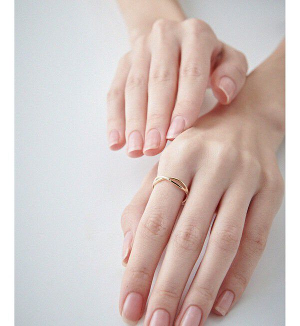 ete「[レイヤード] K10YG クロス リング」|リング|