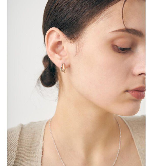 ete「ダブルライン バイカラー ハグピアス」|ピアス|