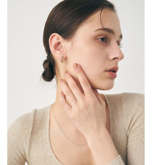 ete「ダブルライン バイカラー ハグピアス」|ピアス|