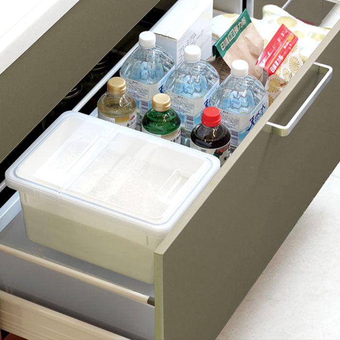 BACKYARD FAMILY「米びつ 通販 冷蔵庫 野菜室 約 5kg 6kg 米櫃 こめびつ ライスストッカー ライスボックス」|食器・キッチングッズ|ホワイト1