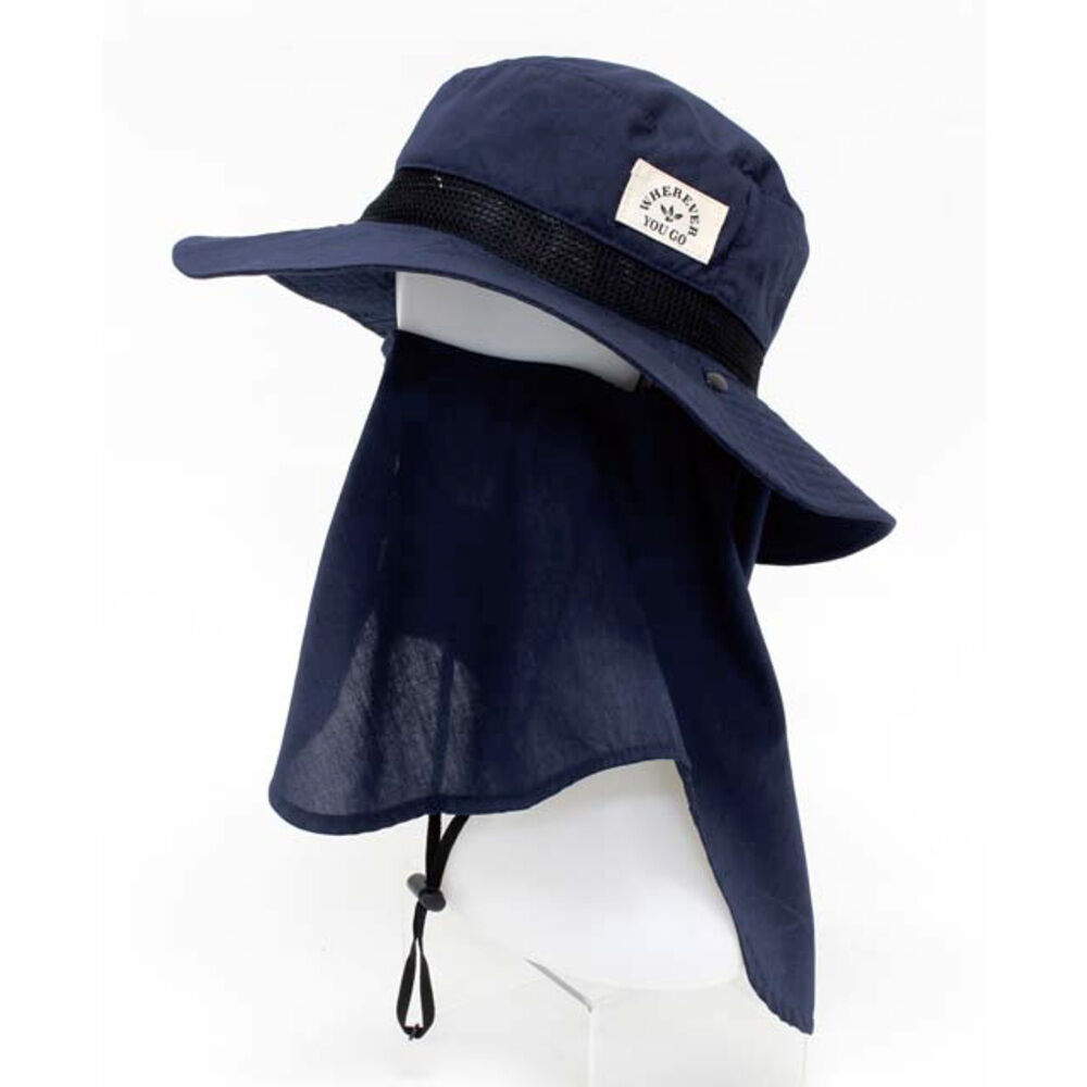 BACKYARD FAMILY「uv カット ガーデニング 帽子 通販 おしゃれ サファリハット レディース ネックガード」|ハット|ブルー1