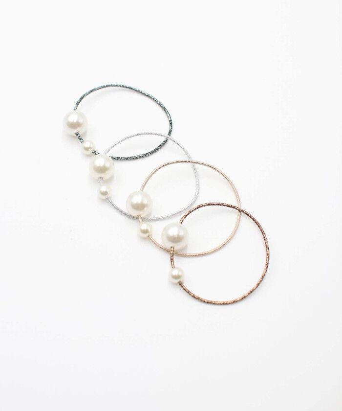 BACKYARD FAMILY「Rora ヘアゴム 4個セット キッズ 通販 クリック 4つセット 髪ゴム 髪飾り 髪留め パール」|その他|