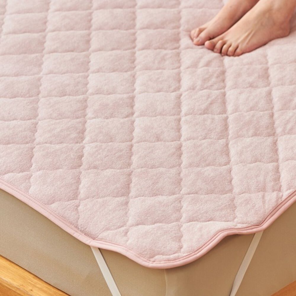 BACKYARD FAMILY「敷きパッド パイル生地 通販 敷パッド 敷パット パイル地シーツ ベッドパット ベッドパッド」|ブランケット|ピンク1