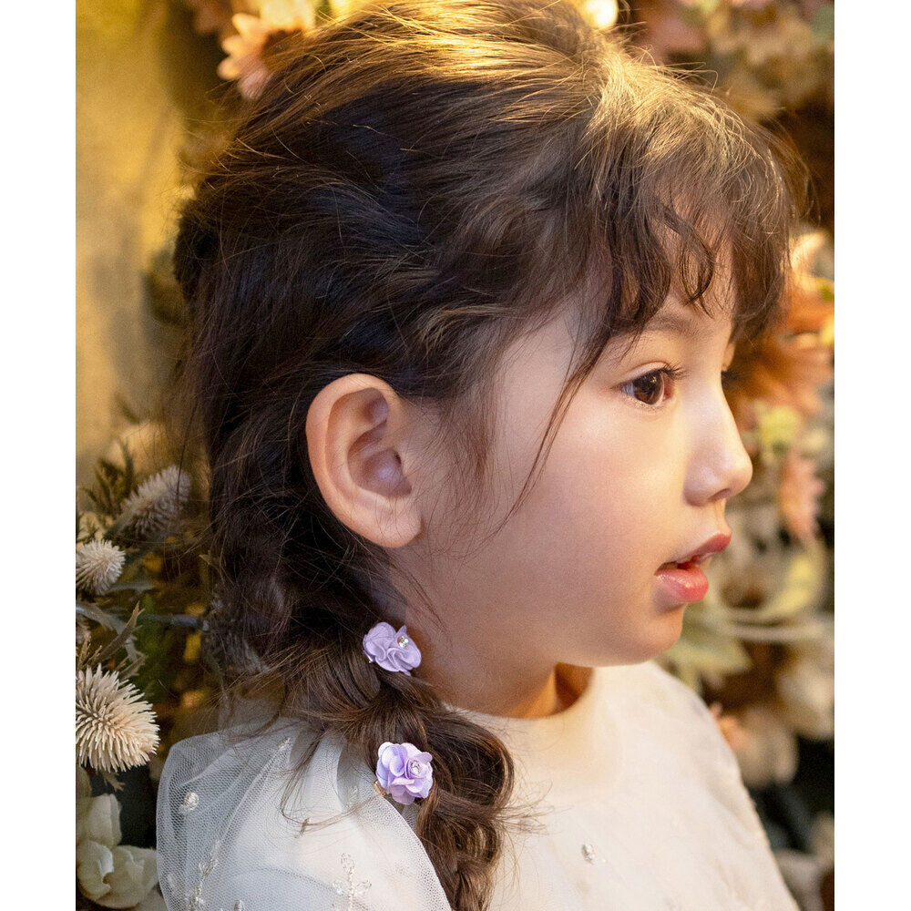 BACKYARD FAMILY「Rora ヘアクリップ キッズ 2個セット 通販 ローズメル お花 フラワー ラインストーン」|その他|パープル1