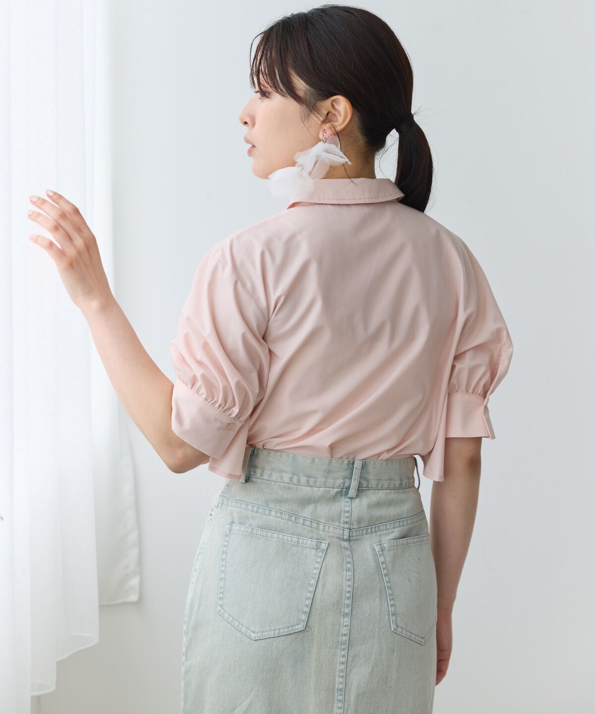 アンドクチュール「ヨークデザインハーフスリーブシャツ」|シャツ・ブラウス|