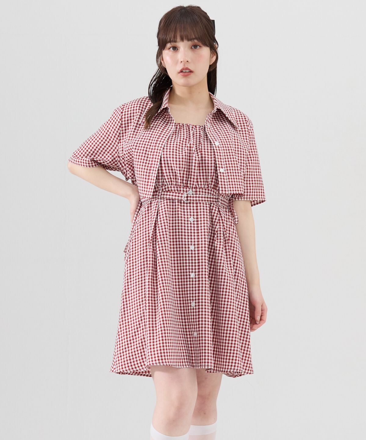 REDYAZEL「半袖シャツ＆キャミワンピースセット」|ワンピース|