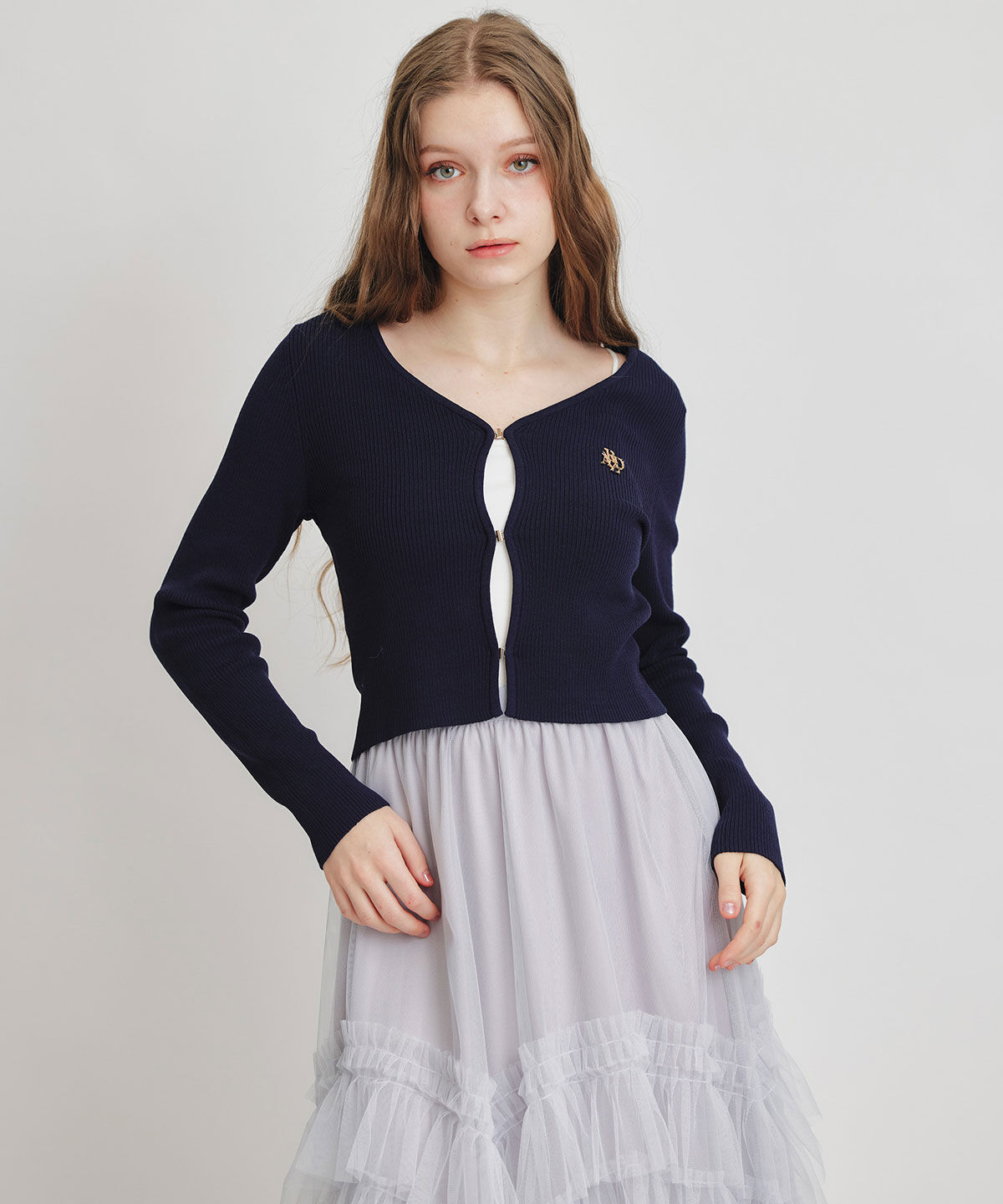 REDYAZEL「ギャザーチュールティアードロングスカート」|フレア|