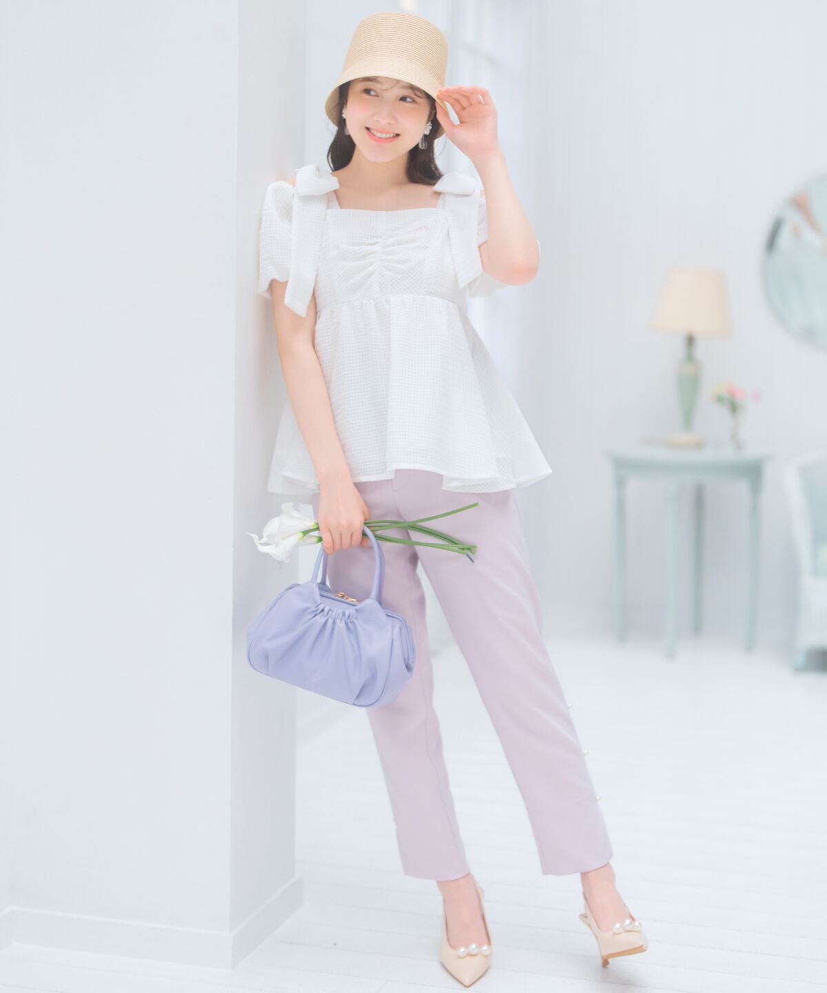 WILLSELECTION「パールデザインテーパードパンツ」|その他|