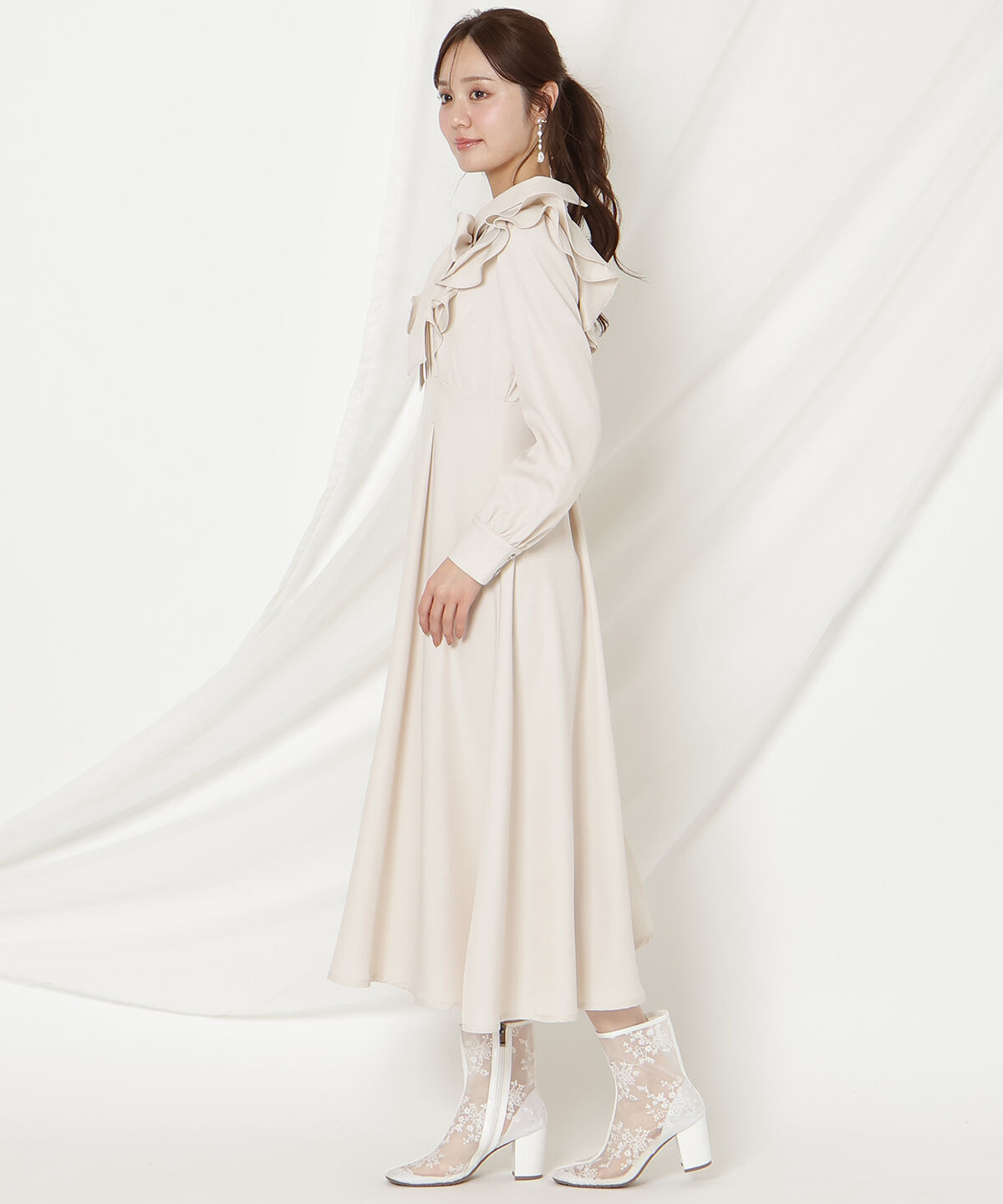 WILLSELECTION「ラッフルリボンタイフレアワンピース」|ワンピース|