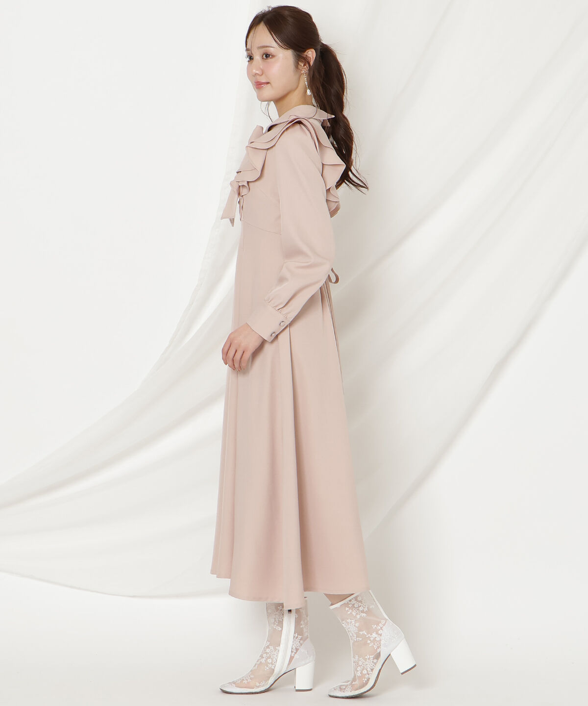 WILLSELECTION「ラッフルリボンタイフレアワンピース」|ワンピース|