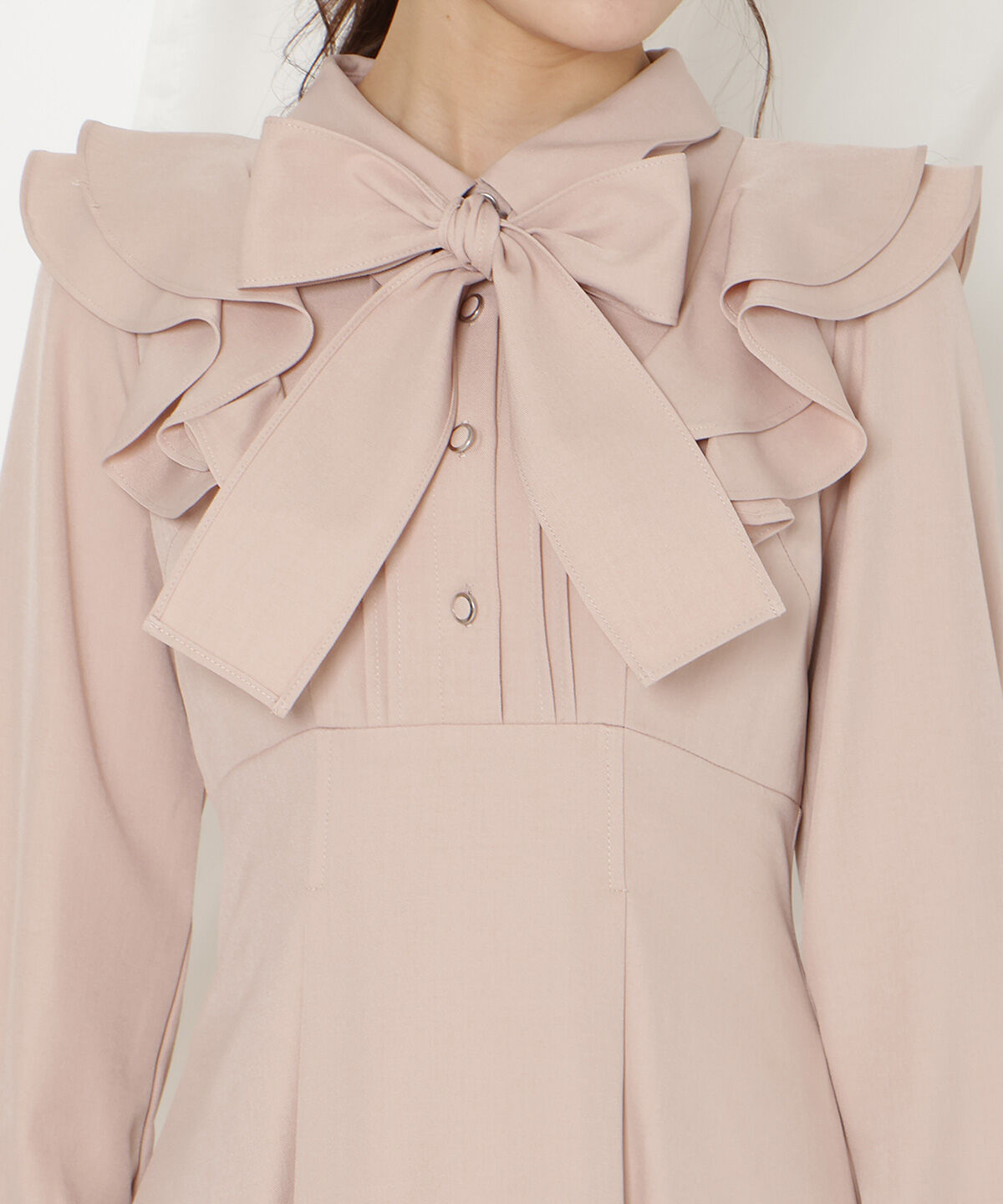 WILLSELECTION「ラッフルリボンタイフレアワンピース」|ワンピース|