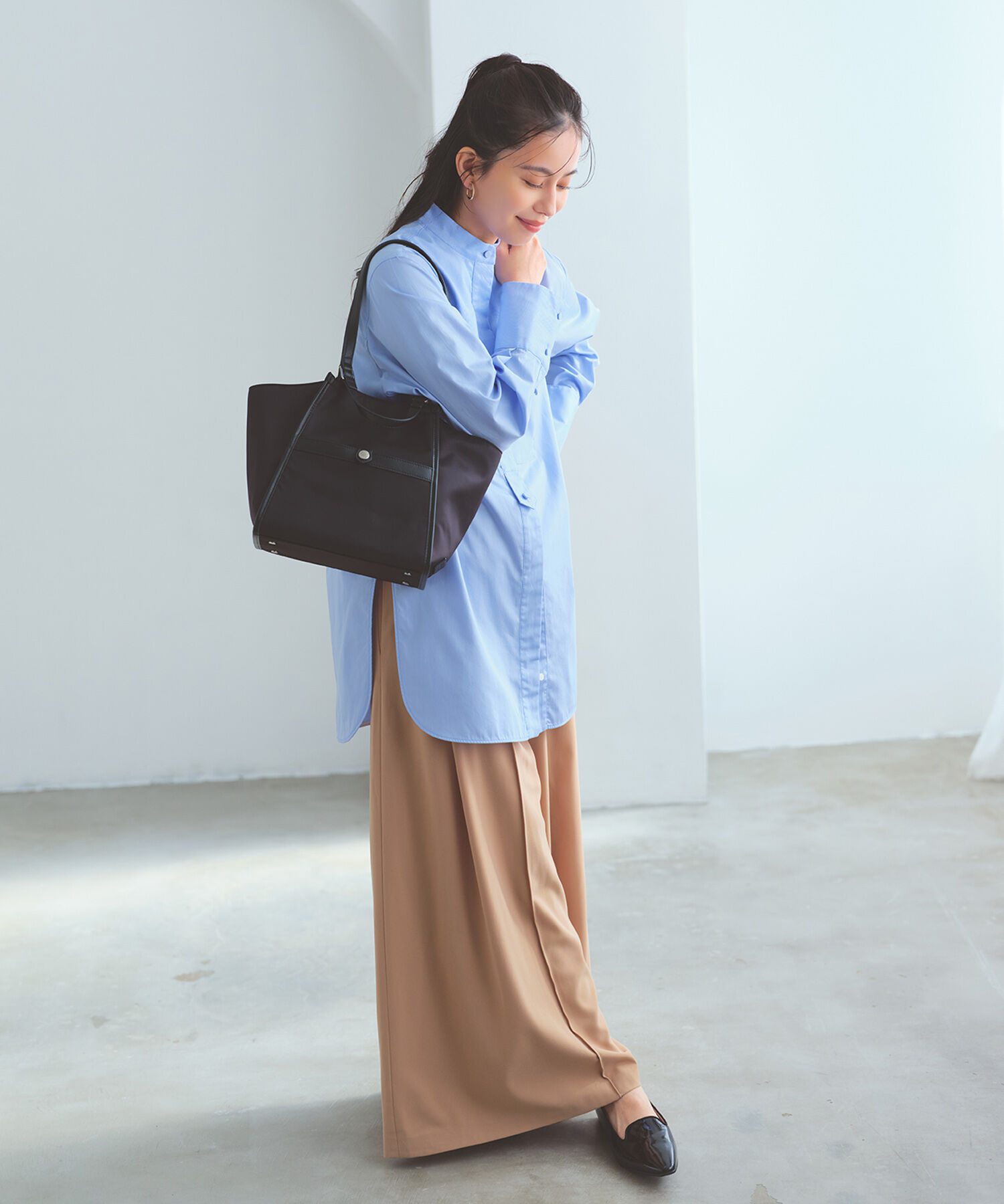 TOPKAPI TREASURE「【TREASURE TOPKAPI】ナイロン 2way レザーハンドル ミニ トートバッグ」|トートバッグ|