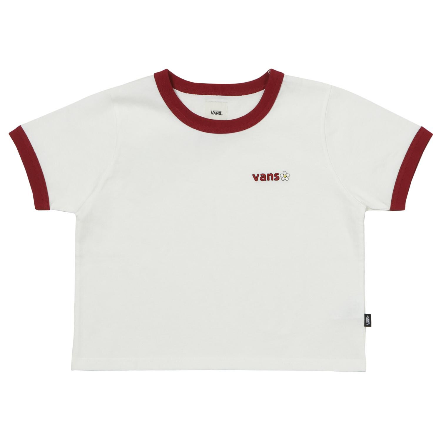 VANS「【VANSｱﾊﾟﾚﾙ(WJ)】W flower logo ringer TEE」|Tシャツ・カットソー|ホワイト