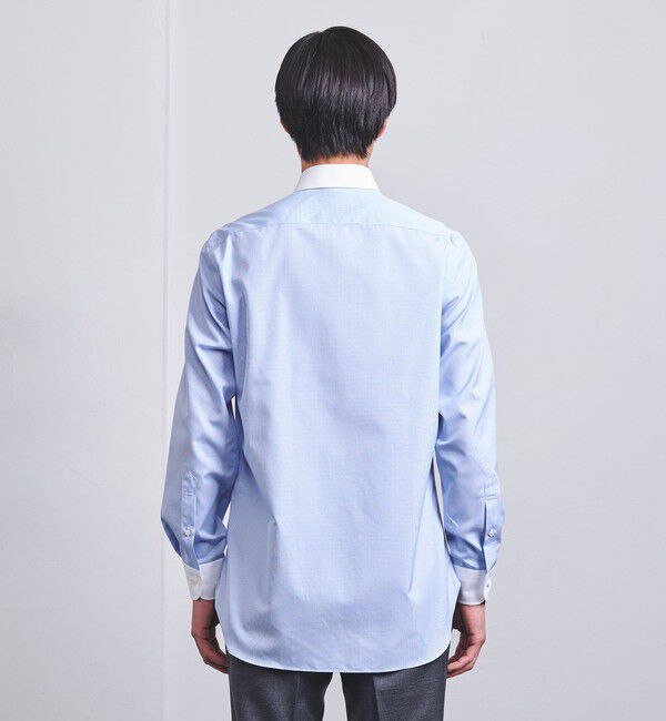 UNITED ARROWS「イージーケア AG マイクロチェック セミワイド クレリックカラーシャツ -抗菌防臭-」|シャツ・ブラウス|