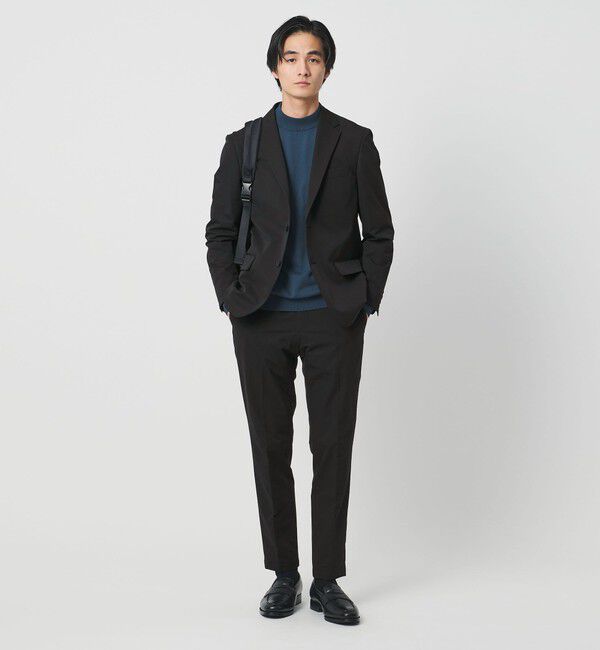 UNITED ARROWS「ダブルクロス ノープリーツ パンツ UA COZY ウォッシャブル ２WAYストレッチ はっ水」|スーツ|