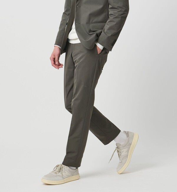 UNITED ARROWS「ダブルクロス ノープリーツ パンツ UA COZY ウォッシャブル ２WAYストレッチ はっ水」|スーツ|