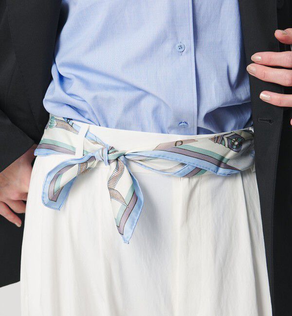 UNITED ARROWS「＜manipuri＞SILK 65&times;65 スカーフ 26SS」|バンダナ・スカーフ|LT.BLUE