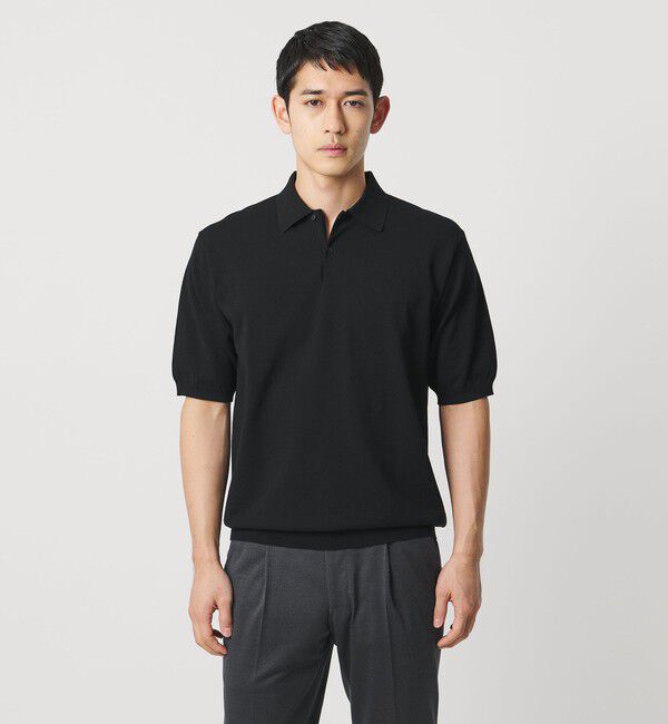 UNITED ARROWS「ショートスリーブ ニットポロシャツ UA COZY ウォッシャブル 抗菌防臭」|ポロシャツ|