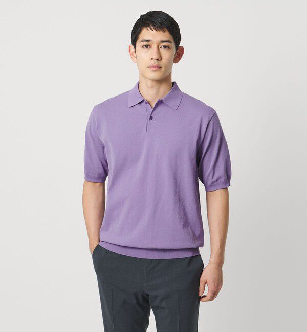 UNITED ARROWS「ショートスリーブ ニットポロシャツ UA COZY ウォッシャブル 抗菌防臭」|ポロシャツ|