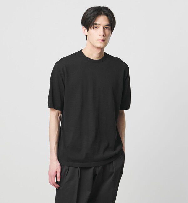 UNITED ARROWS「コットン ニット Tシャツ」|Tシャツ・カットソー|NAVY