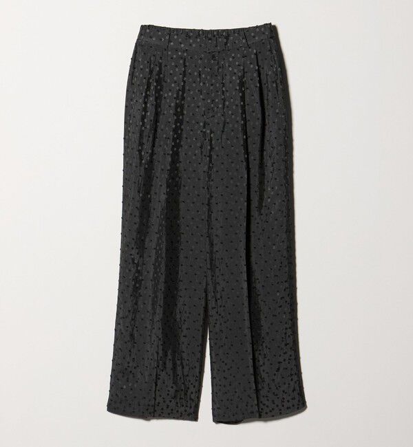 UNITED ARROWS「ドット サテン 2タック ワイドパンツ」|スラックス|DK.GRAY