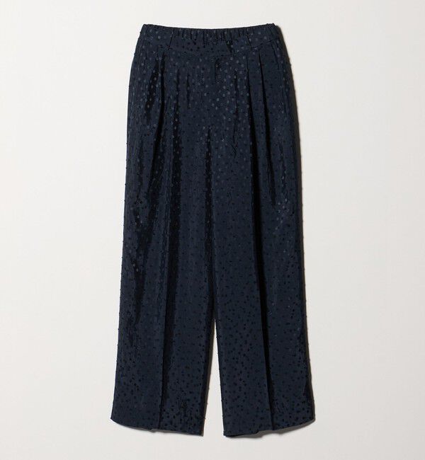 UNITED ARROWS「ドット サテン 2タック ワイドパンツ」|スラックス|NAVY