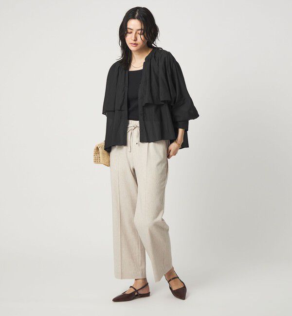 UNITED ARROWS green label relaxing「［size SHORTあり］ボイル レイヤー ギャザー ブラウス」|シャツ・ブラウス|