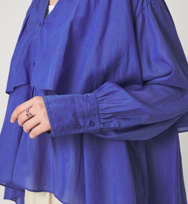 UNITED ARROWS green label relaxing「［size SHORTあり］ボイル レイヤー ギャザー ブラウス」|シャツ・ブラウス|