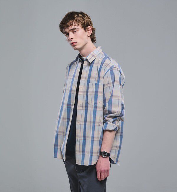 UNITED ARROWS green label relaxing「ウォッシャブル トロ パターン ジャストルーズ シャツ -ストレッチ-」|シャツ・ブラウス|