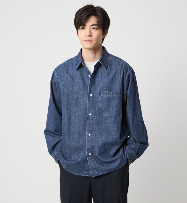 UNITED ARROWS green label relaxing「フェード デニム マイン レギュラーカラー シャツ」|シャツ・ブラウス|