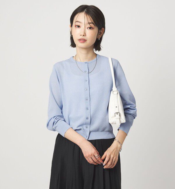 UNITED ARROWS green label relaxing「ハニカム クロップド ニット カーディガン」|カーディガン|LT.BLUE